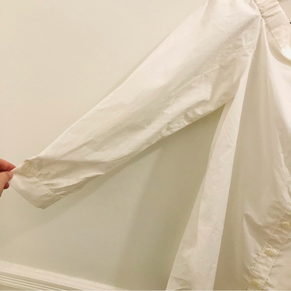 NWT Derek Lam Off Shoulder Button Down Top 8 white blouse shirt cotton - Picture 6 of 11